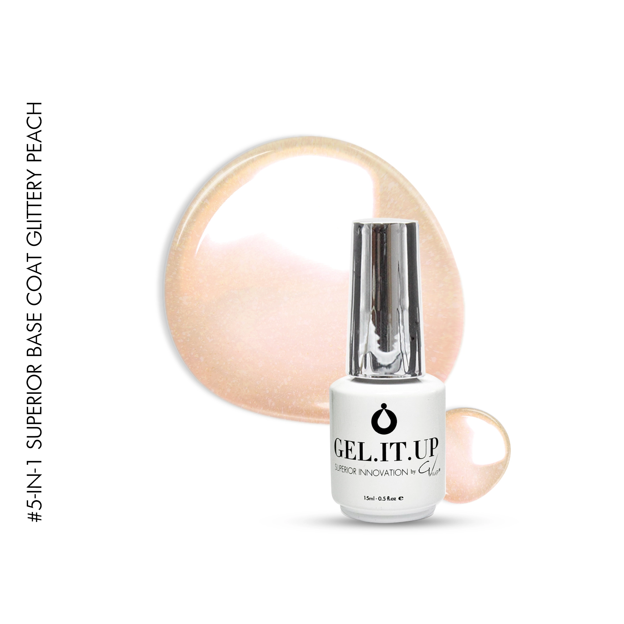 5-in-1 Superior Base 15ml Glittery Peach 5in1 superior base
